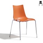 Kuchyňská židle z oceli a technopolymeru Made in Italy 4 kusy - Fedora Viadurini