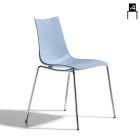 Kuchyňská židle z oceli a technopolymeru Made in Italy 4 kusy - Fedora Viadurini