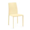 Kuchyňská židle z kůže a oceli Ivory Made in Italy - Cigno