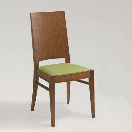 Kuchyňská židle z bukového dřeva a sedák v designu ekokůže - Florent Viadurini