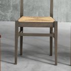 Kuchyňská židle z bukového dřeva a sedák z kukuřičné slámy - Rabasse Viadurini