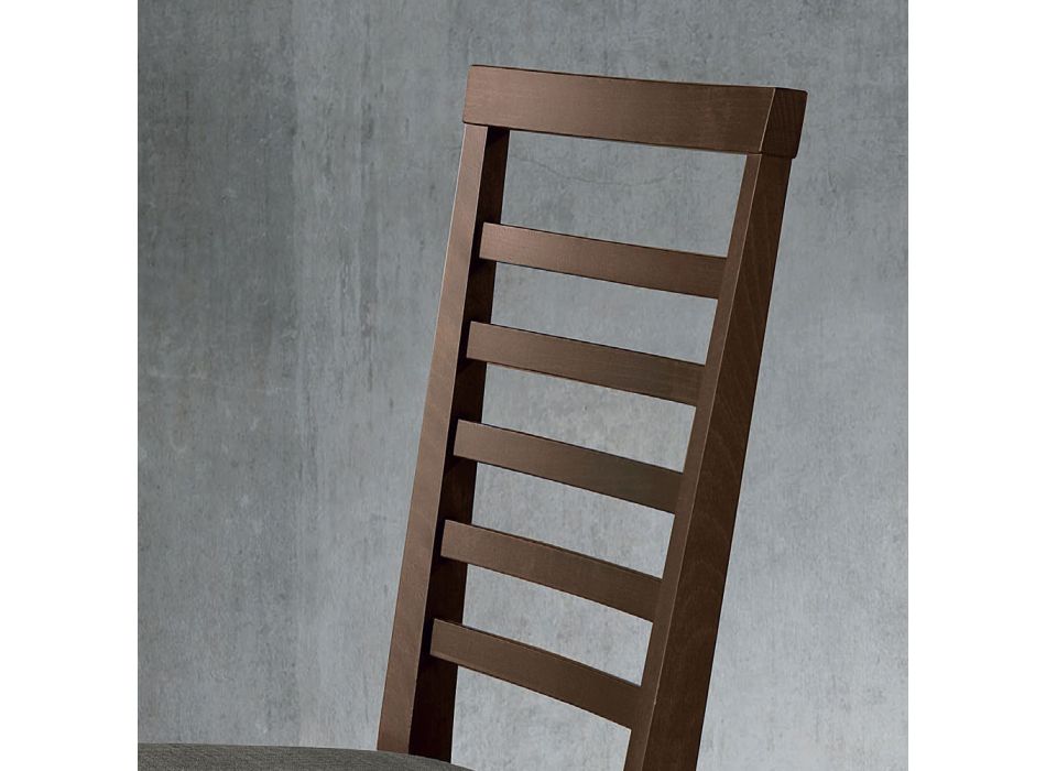 Dřevěná kuchyňská židle a sedák z italské designové látky - Jeanine Viadurini