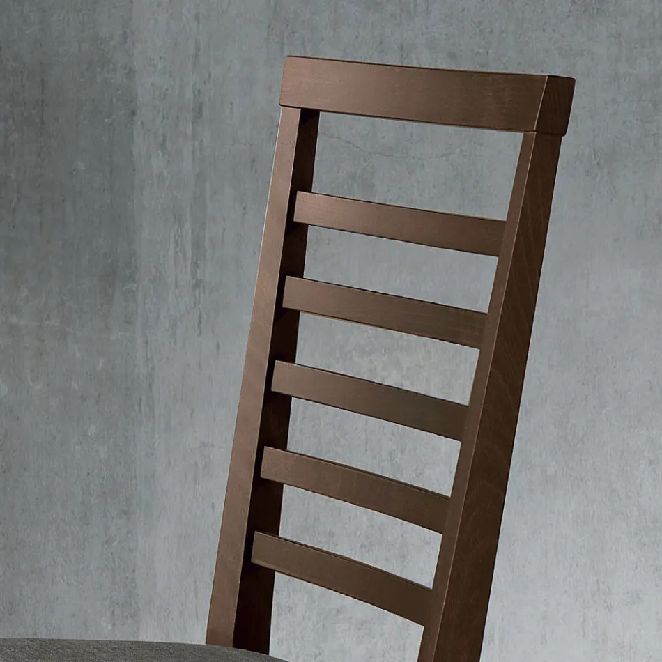 Dřevěná kuchyňská židle a sedák z italské designové látky - Jeanine Viadurini