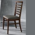 Dřevěná kuchyňská židle a sedák z italské designové látky - Jeanine