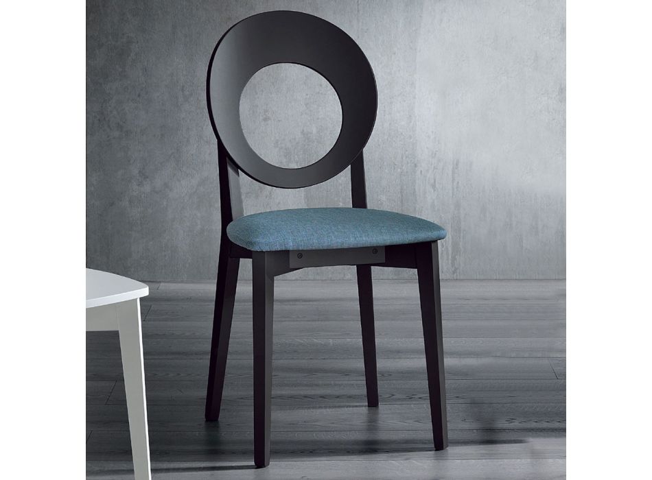 Kuchyňská židle v moderním designu ze dřeva a látky Made in Italy - Marrine Viadurini