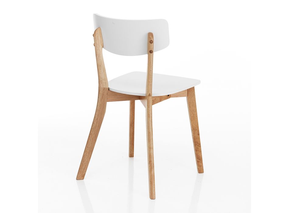 Kuchyňská židle z masivního bílého a dubového mořeného dřeva 2 kusy - Tonino Viadurini