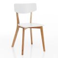 Kuchyňská židle z masivního bílého a dubového mořeného dřeva 2 kusy - Tonino