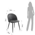 Kuchyňská židle z mikrovlákna s černými kovovými nohami 4 kusy - neděle Viadurini