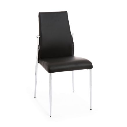 Kuchyňská židle ze syntetické kůže a chromovaného kovu 4 kusy - Foscari Viadurini