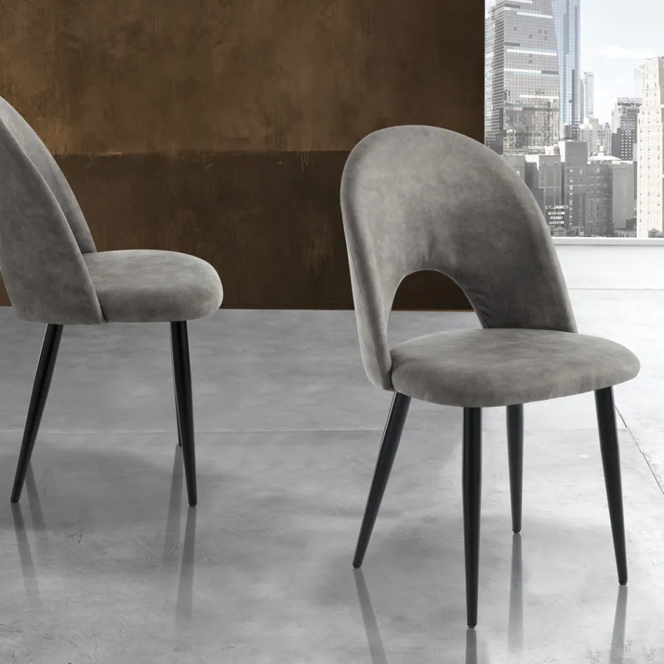 Kuchyňská židle ze syntetické kůže s efektem stárnutí 4 kusy - Renetta Viadurini