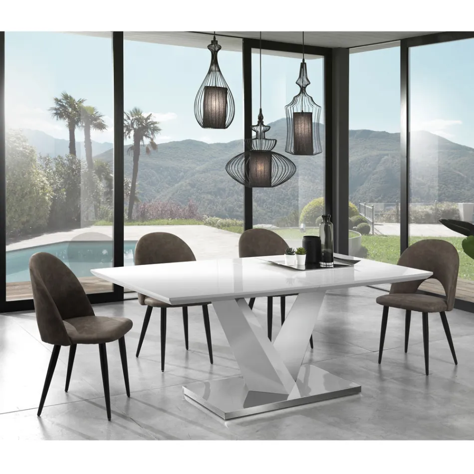 Kuchyňská židle ze syntetické kůže s efektem stárnutí 4 kusy - Renetta Viadurini