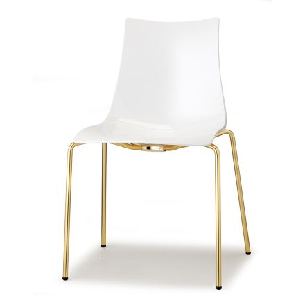 Kuchyňská židle z bílého polykarbonátu Made in Italy 2 kusy - Fedora Viadurini