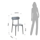 Kuchyňská židle v bílé nebo matně šedém polypropylenu 4 kusy - Milán Viadurini