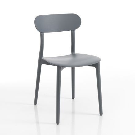 Kuchyňská židle v bílé nebo matně šedém polypropylenu 4 kusy - Milán Viadurini