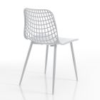 Kuchyňská židle z matného bílého polypropylenu a oceli 4 kusy - Beyonce Viadurini