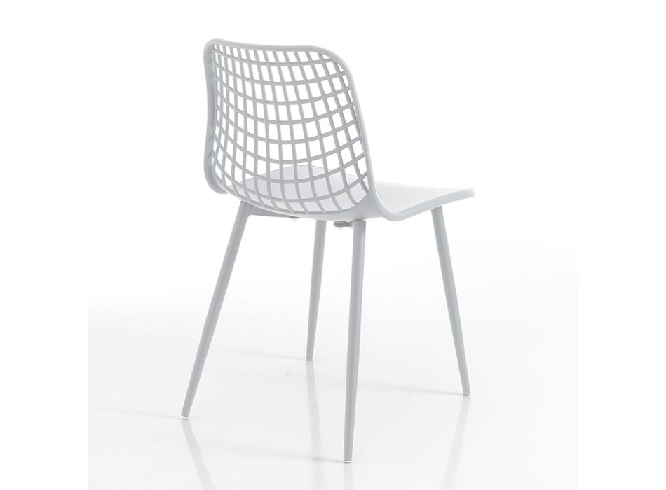 Kuchyňská židle z matného bílého polypropylenu a oceli 4 kusy - Beyonce Viadurini