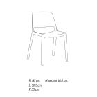 Kuchyňská židle z barevného polypropylenu Made in Italy, 4 kusy - Elvira Viadurini