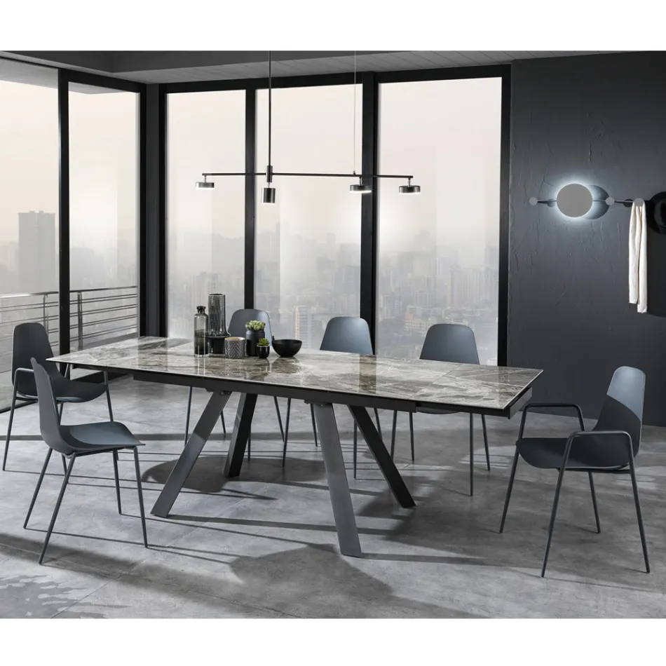 Polypropylenová kuchyňská židle s ocelovými nohami 4 kusy - Pinga Viadurini