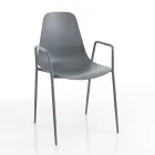 Kuchyňská židle z polypropylenu s ocelovými nohami 4 kusy - Pinga Viadurini
