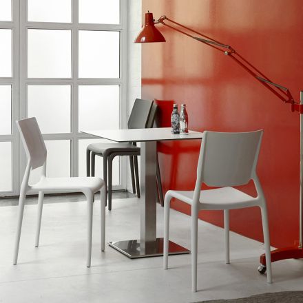 Kuchyňská židle z barevného technopolymeru Made in Italy 6 kusů - Ivonne Viadurini