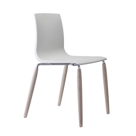 Kuchyňská židle z technopolymeru a dřeva Made in Italy 2 kusy - girlanda Viadurini