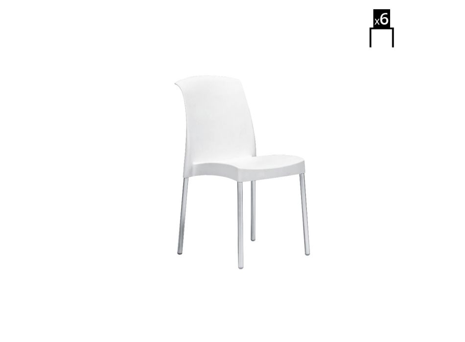 Kuchyňská židle Technopolymer Made in Italy 6 kusů - Fernanda Viadurini