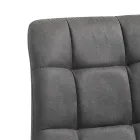 Látková kuchyňská židle s černými kovovými nohami 4 kusy – světle modrá Viadurini