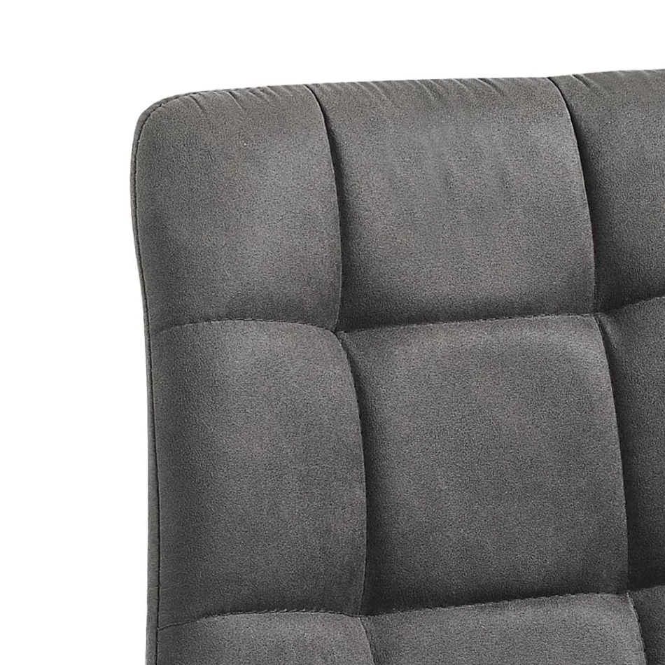 Látková kuchyňská židle s černými kovovými nohami 4 kusy – světle modrá Viadurini