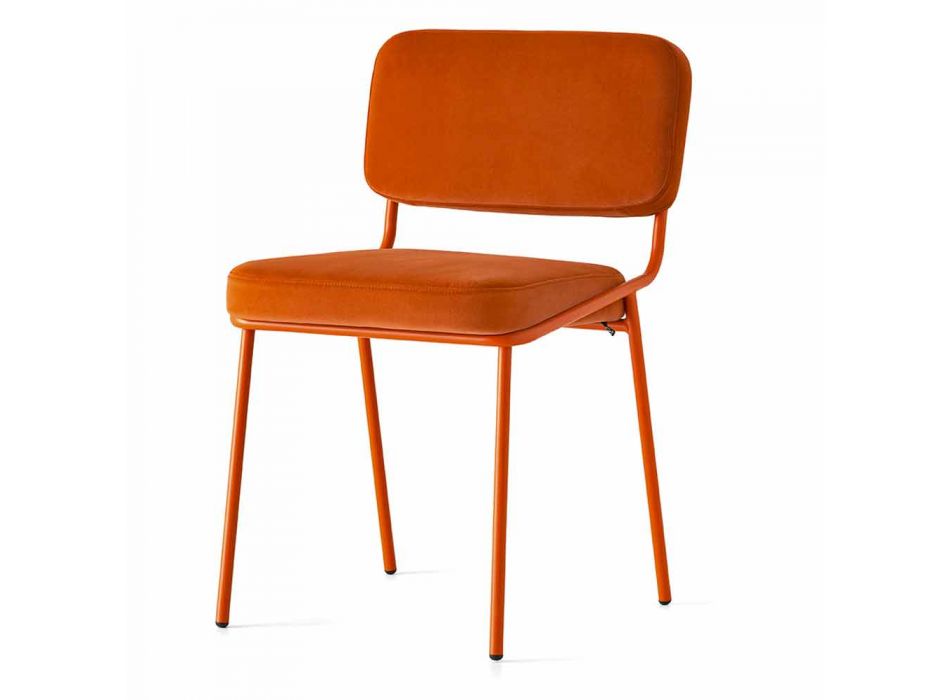 Kuchyňská židle z látky a kovu vyrobená v Itálii, 2 kusy - Connubia Sixty Viadurini