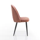 Kuchyňská židle z látky a kovu se sametovým efektem 4 kusy - Renetta Viadurini