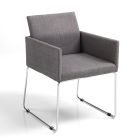 Kuchyňská židle z šedé látky s kovovou základnou 2 kusy - okenice Viadurini