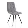 Kuchyňská židle z šedé látky a matného černého kovu 2 kusy - Scirocco