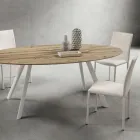 Kuchyňská židle celá čalouněná ekokůží Made in Italy, 2 kusy - Maria Viadurini