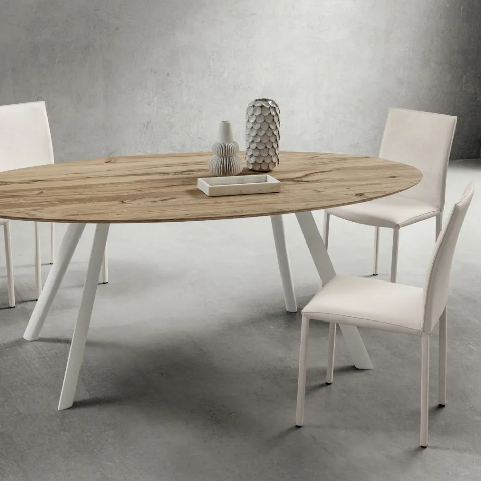 Kuchyňská židle celá čalouněná ekokůží Made in Italy, 2 kusy - Maria Viadurini