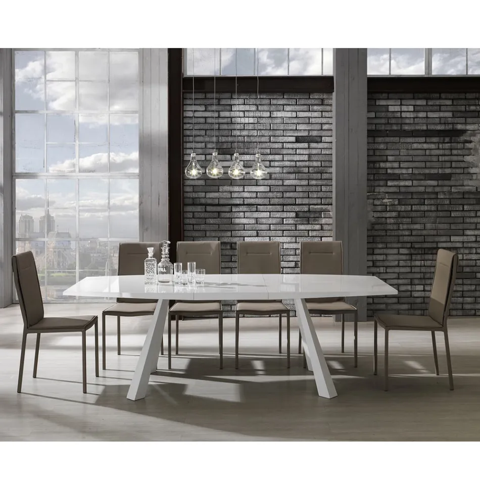 Kuchyňská židle plně čalouněná 2dílnou syntetickou kůží - Atenea Viadurini