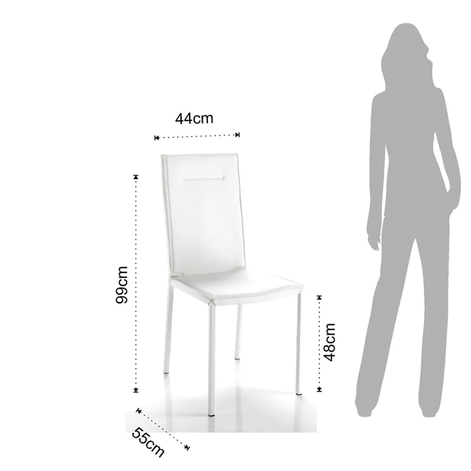 Kuchyňská židle plně čalouněná 2dílnou syntetickou kůží - Atenea Viadurini