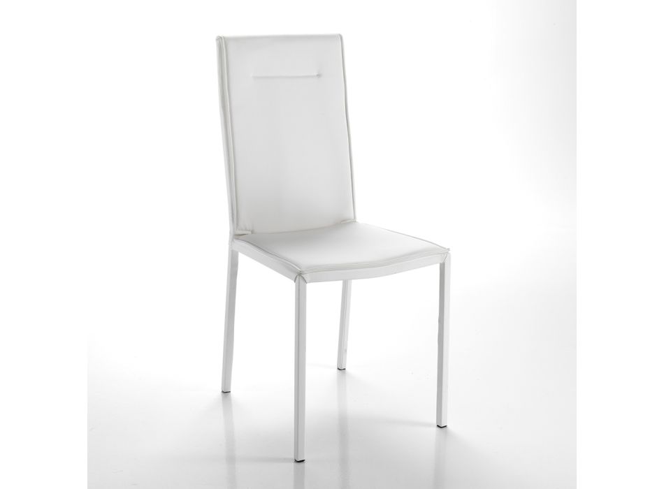 Kuchyňská židle plně čalouněná 2dílnou syntetickou kůží - Atenea Viadurini