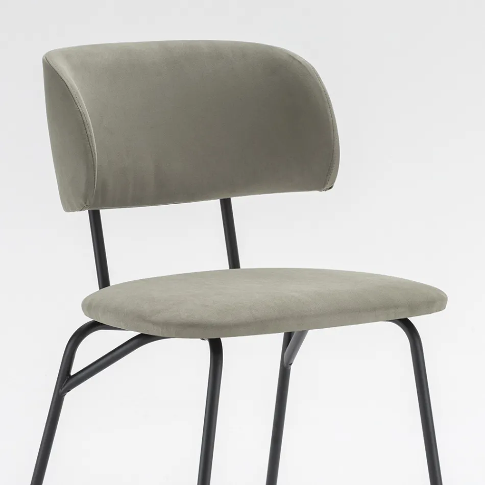 Kuchyňská židle čalouněná mikrovláknem Made in Italy, 2 kusy - Rebecca Viadurini