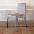 Kuchyňská židle čalouněná kůží s jasanovou strukturou Made in Italy - Sunny