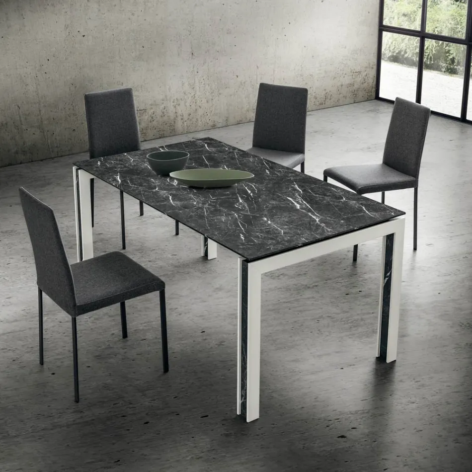 Kuchyňská židle čalouněná látkou Made in Italy, 2 kusy - Mawi Viadurini