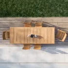 Venkovní židle s područkami z teakového dřeva - Marie Viadurini