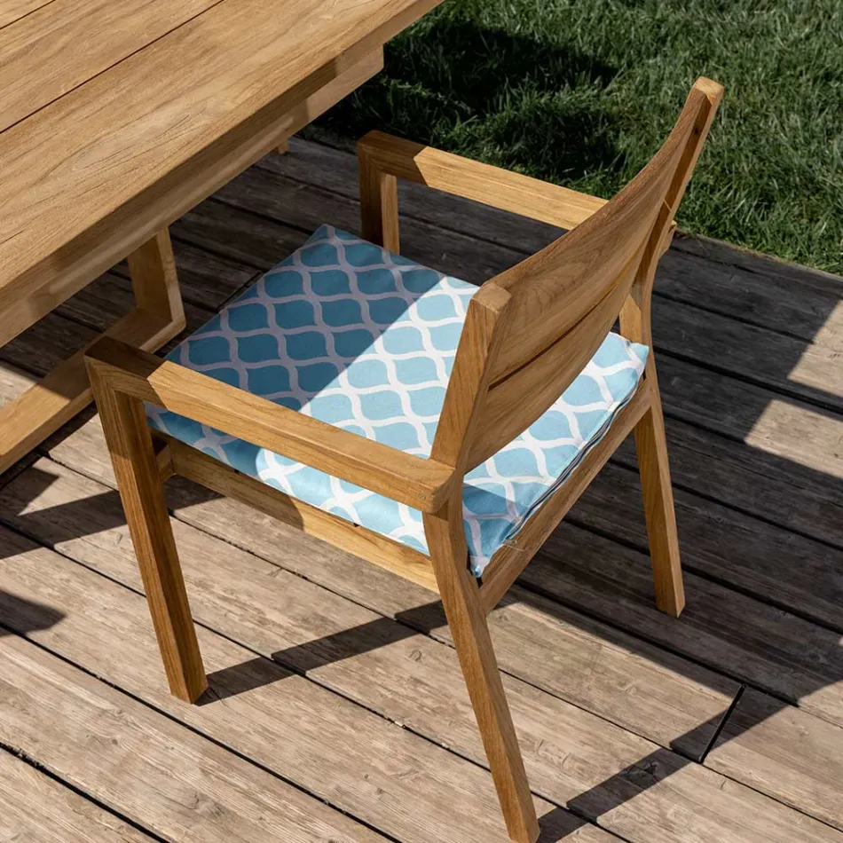 Venkovní židle s područkami z teakového dřeva - Marie Viadurini