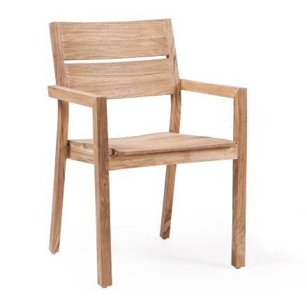 Venkovní židle s područkami z teakového dřeva - Marie Viadurini