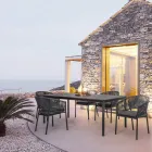 Stohovatelná venkovní židle s látkovým sedákem, Homemotion 4 kusy - Aleandro Viadurini