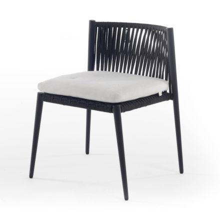 Venkovní stohovatelná židle z hliníku a lana Made in Italy - Nymeria Viadurini