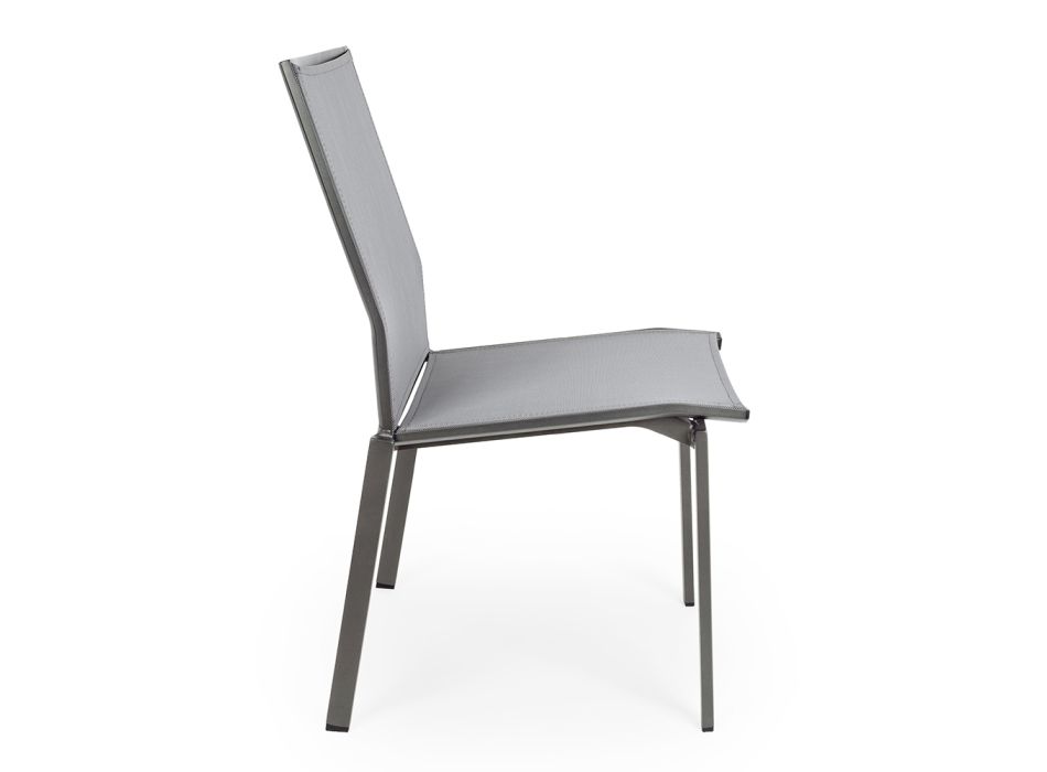 Stohovatelná venkovní židle z hliníku a textilu, Homemotion 4 kusy - Serge Viadurini