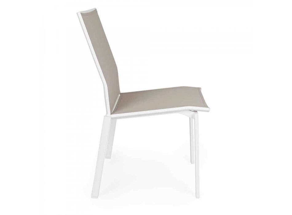 Stohovatelná venkovní židle z hliníku a textilu Homemotion, 4 kusy - Serge Viadurini