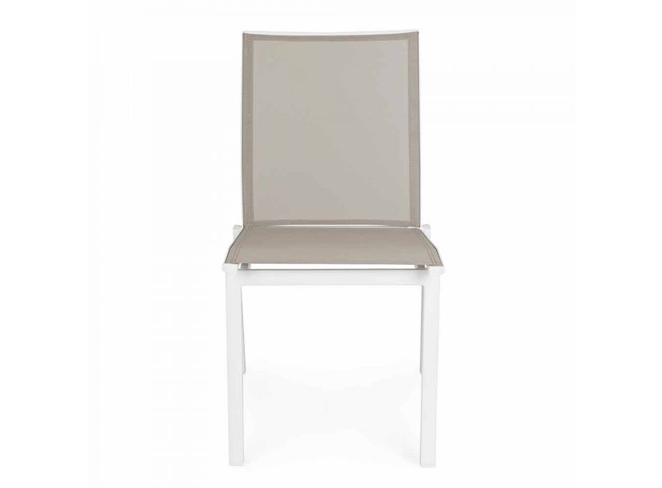 Stohovatelná venkovní židle z hliníku a textilu Homemotion, 4 kusy - Serge Viadurini