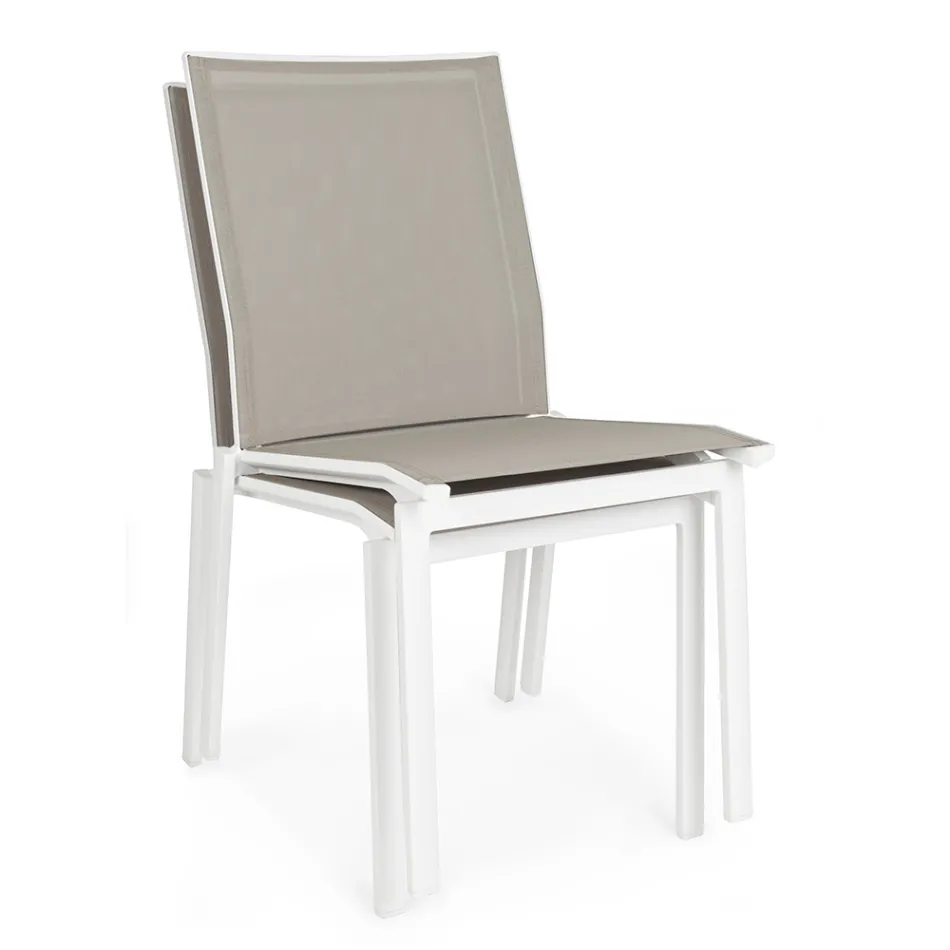 Stohovatelné venkovní křeslo z hliníku a textilu, Homemotion 4 kusy - Serge Viadurini