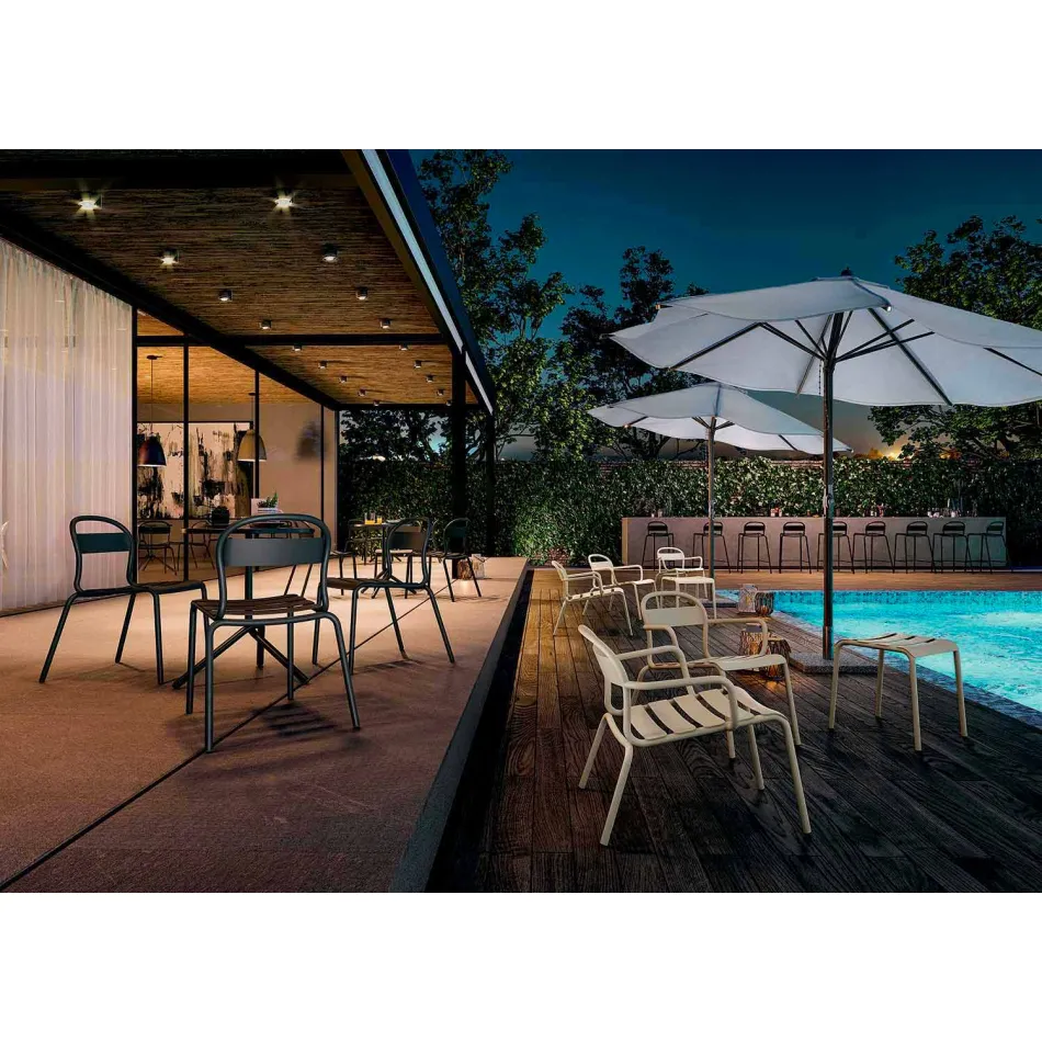 Venkovní stohovatelná hliníková židle vyrobená v Itálii, 2 kusy - Shyla Viadurini